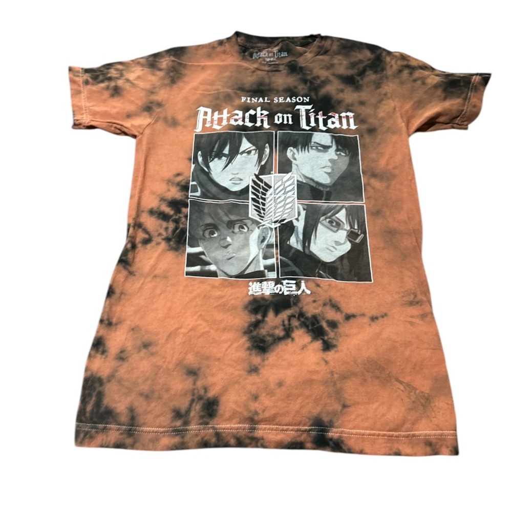 Attack on Titan Final Season quad rust tie-dye boyfriend-fit t-shirt top anime S